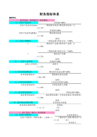最全财务报表分析自动生成