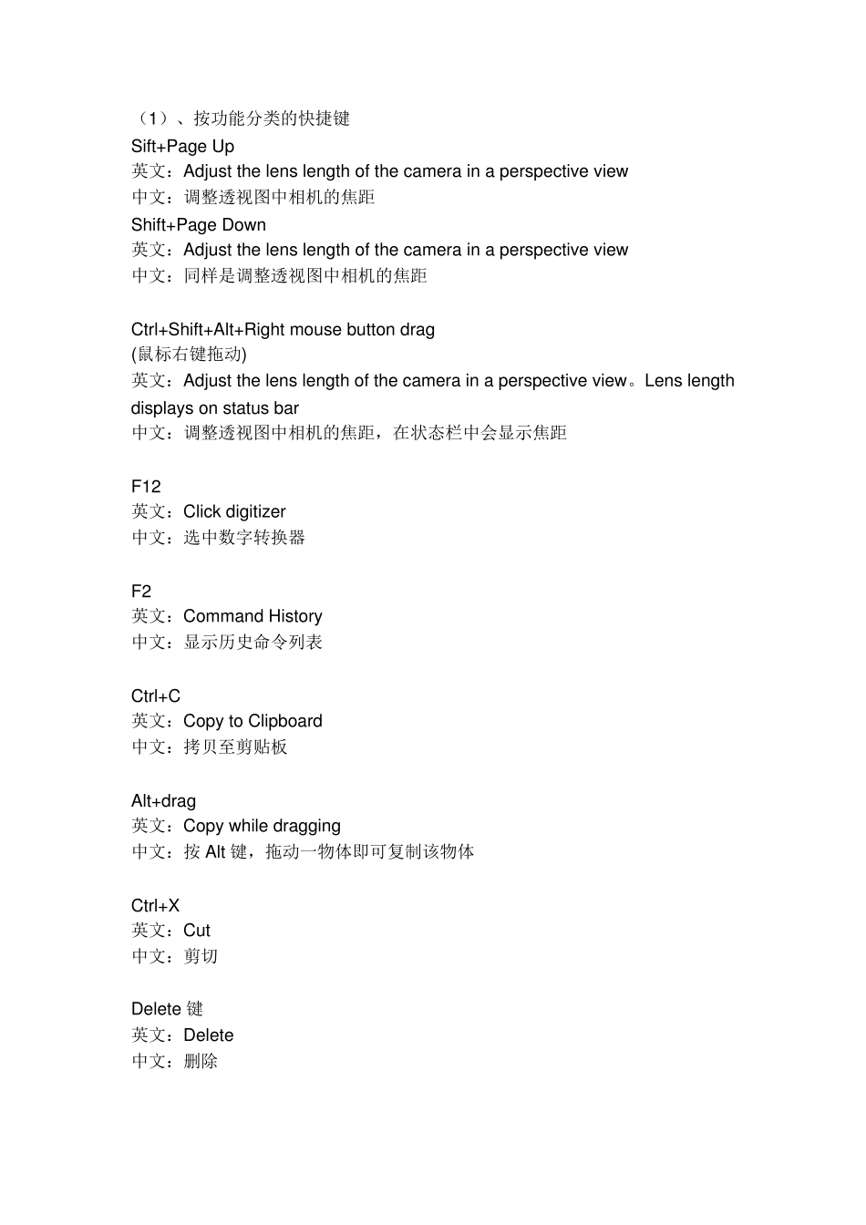 最全面的犀牛快捷键命令_第1页
