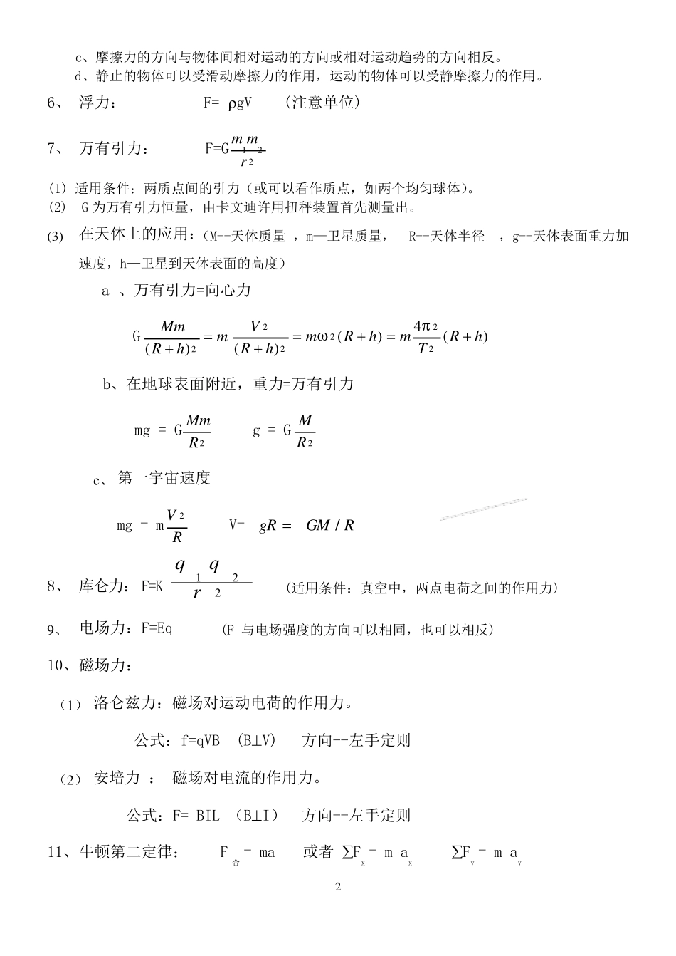 最全高中物理公式大全_第2页
