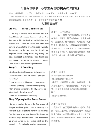 最好的儿童,小学生英语故事(英汉对排版)