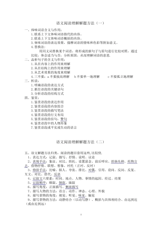 最好的初中语文阅读理解解题技巧初中哪套阅读理解好