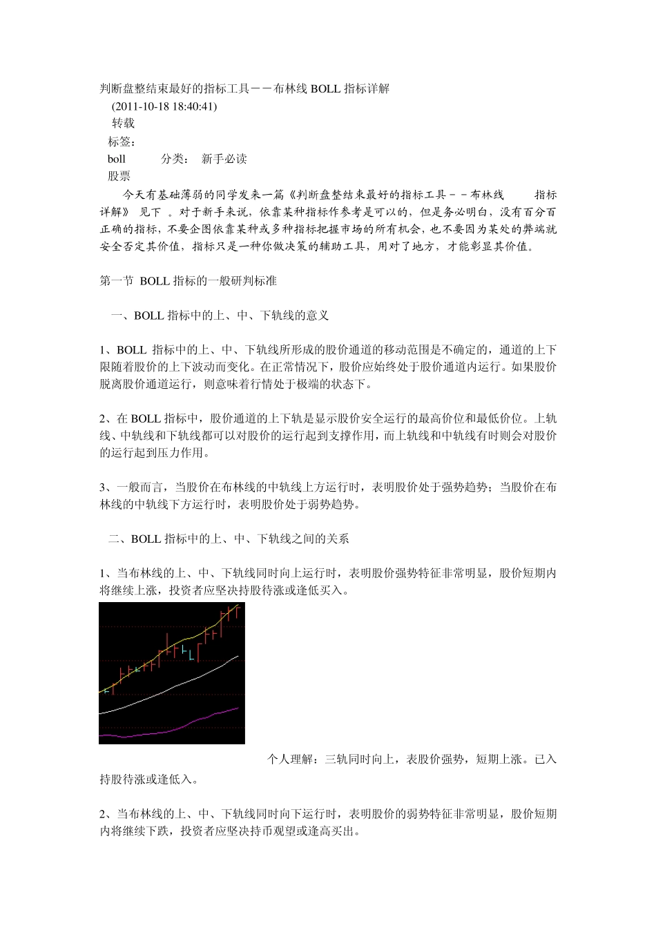 最好的指标工具布林线BOLL指标详解_第1页