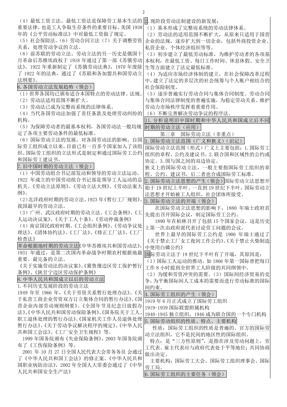 最好的自考劳动法笔记_第2页