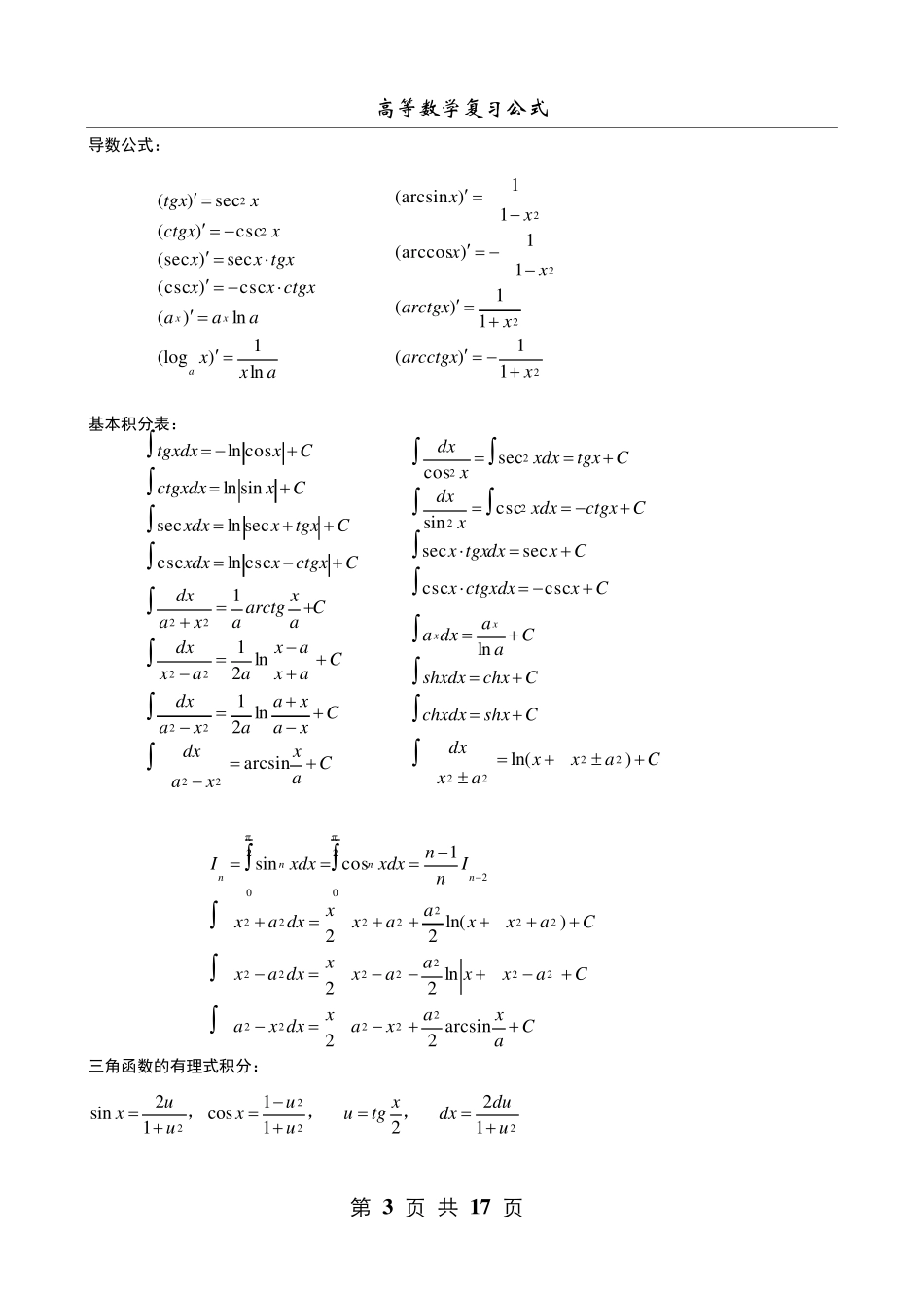 最完整高数公式大全,赶紧收藏了,以后用_第3页