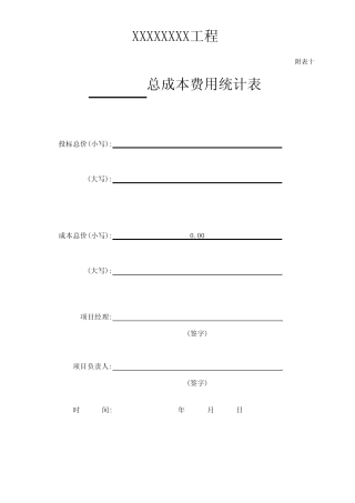最实用的建筑工程月成本控制用表