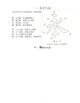 最实用的毛笔字入门笔画