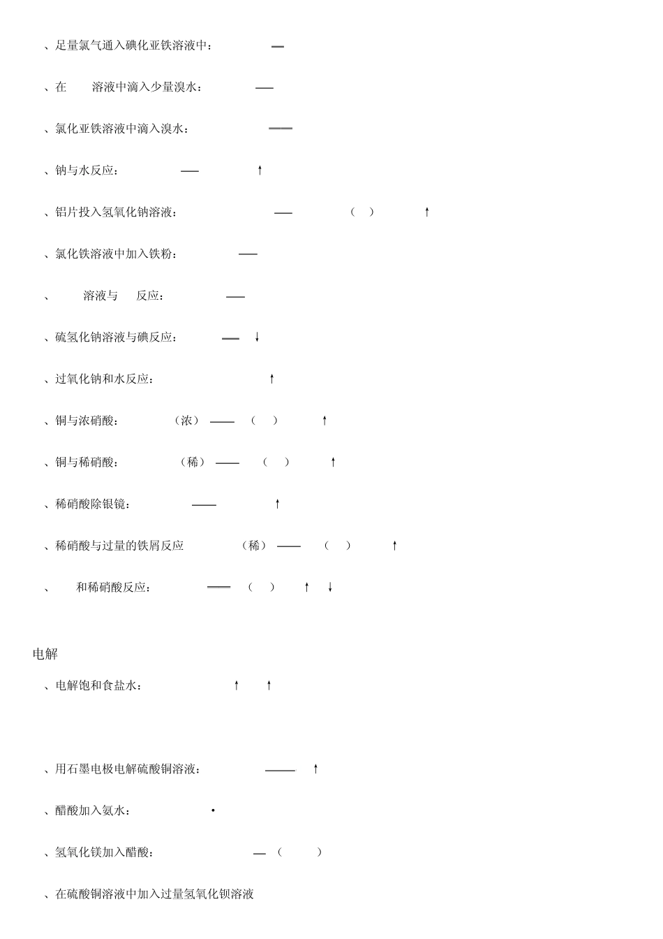 最常见的要求书写离子方程式的化学方程式集锦_第2页