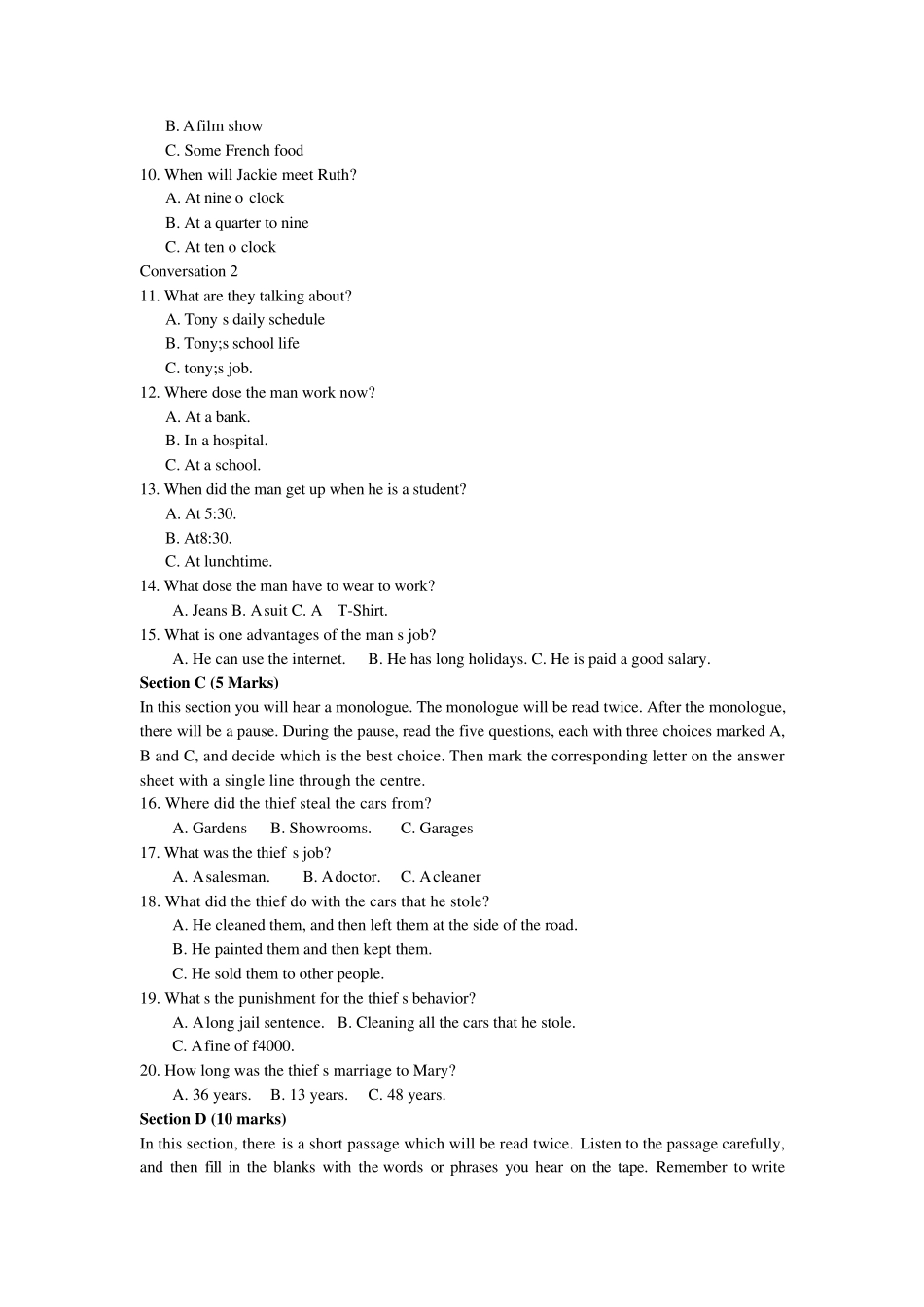 最新2011年全国大学生英语竞赛初赛试卷(D类真题)_第2页