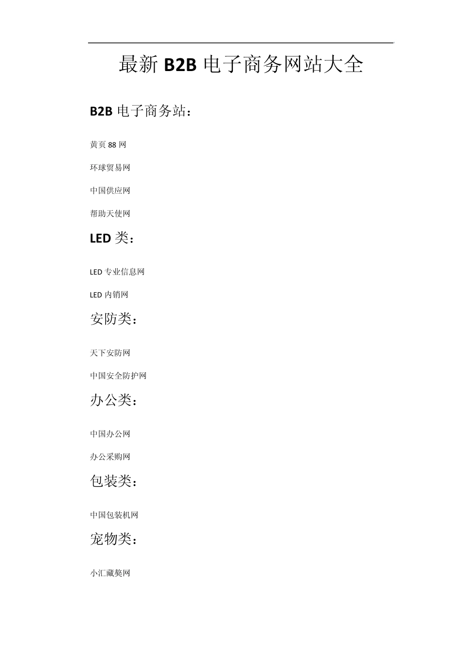 最新B2B电子商务网站大全_第1页