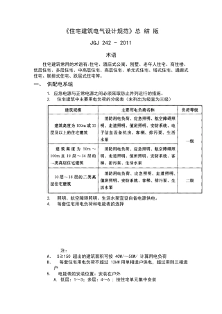 最新《住宅建筑电气设计规范》(总结版)