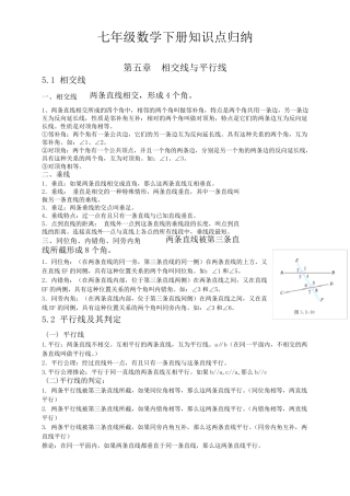 最新人教版七年级数学下册各章节知识点归纳
