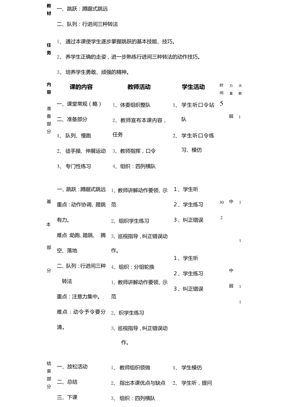 最新人教版六年级上册体育全册教案_第3页