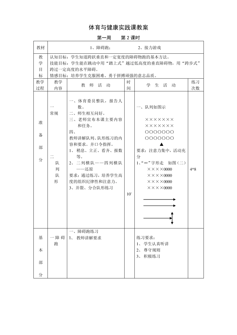 最新人教版初中八年级上册体育教案_第3页