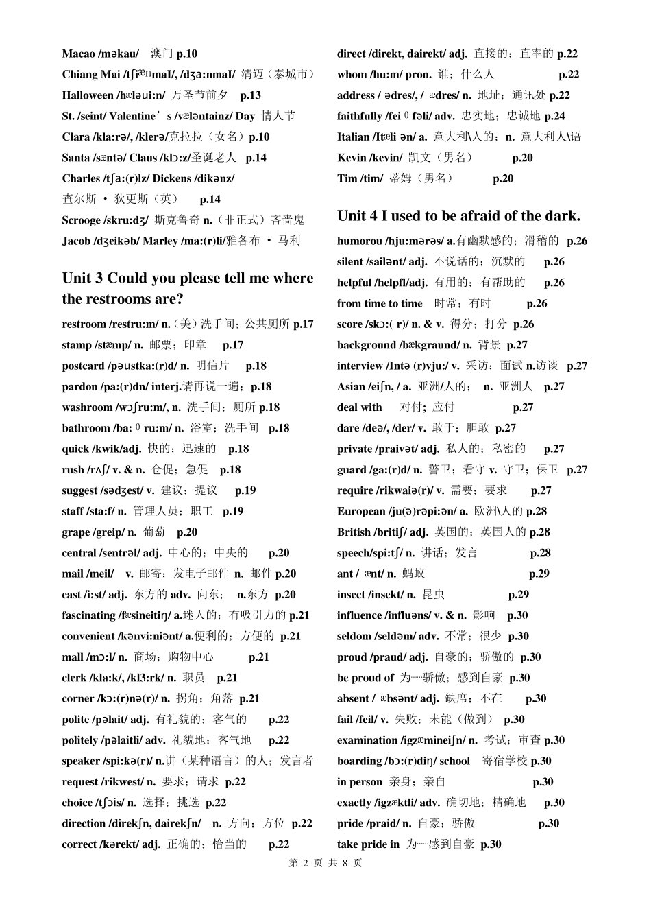 最新人教版新目标Goforit英语九年级单词表_第2页