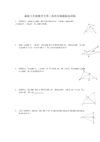 最新八年级数学全等三角形压轴题提高训练