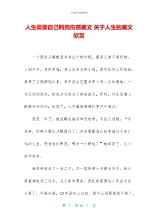 人生需要自己照亮伤感美文