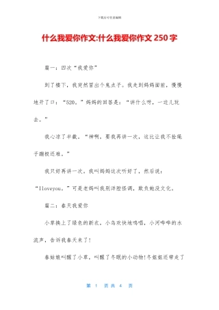 什么我爱你作文