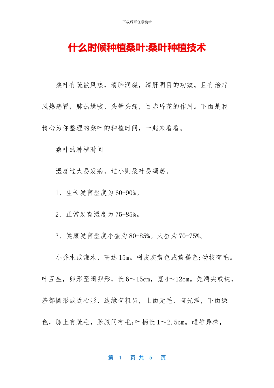 什么时候种植桑叶_第1页