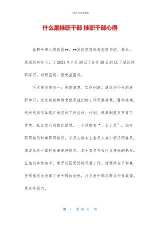 什么是挂职干部