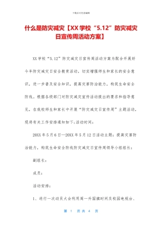 什么是防灾减灾【XX学校“5