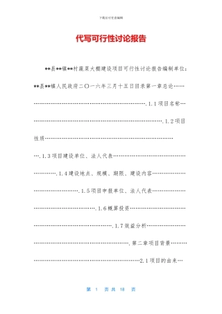 代写可行性研究报告