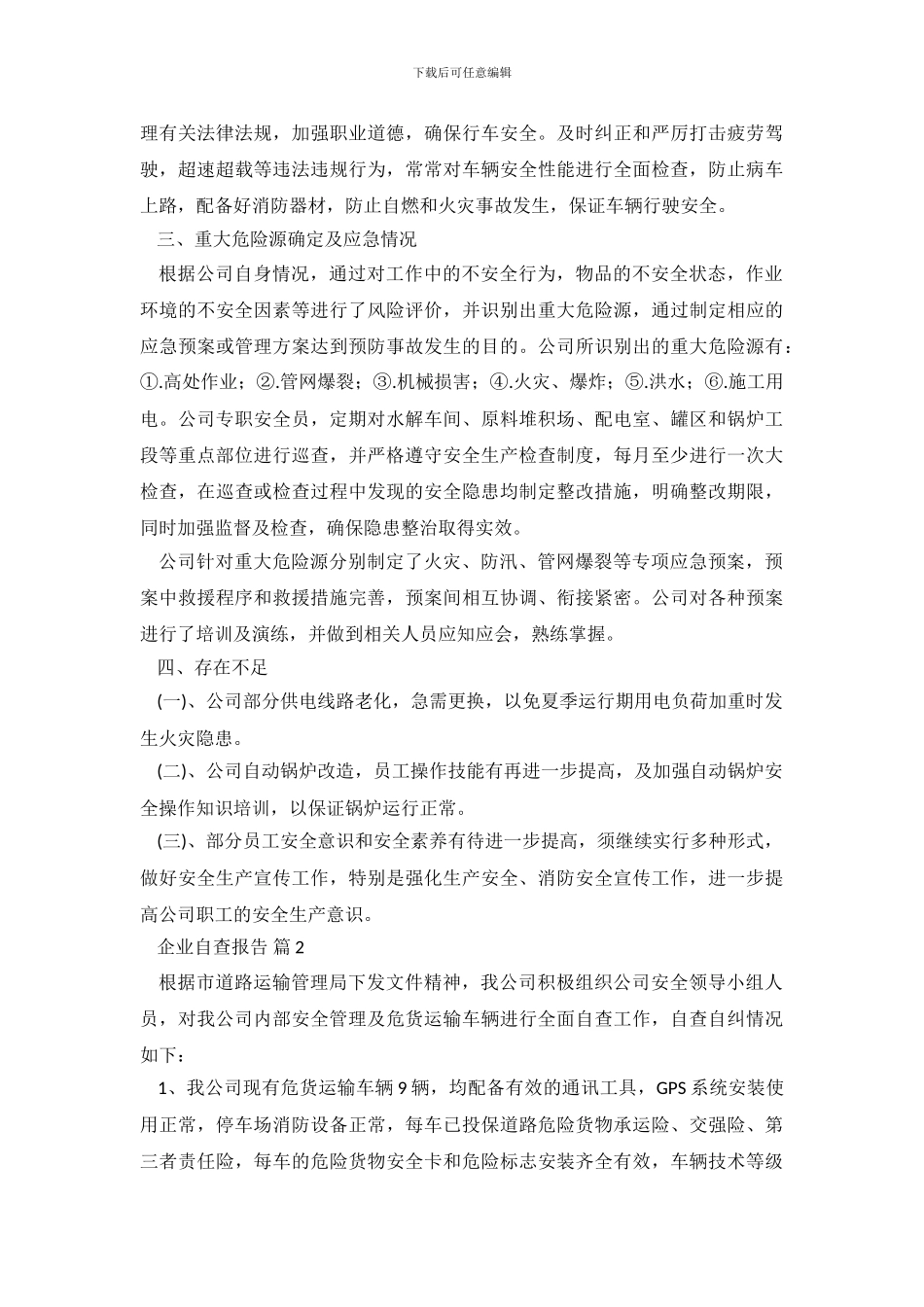 企业自查报告九篇_第3页