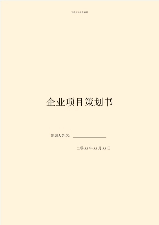 企业项目策划书