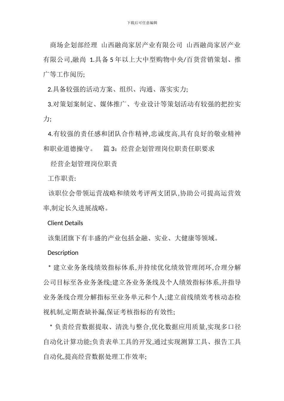 企划营销总监岗位职责任职要求_第2页