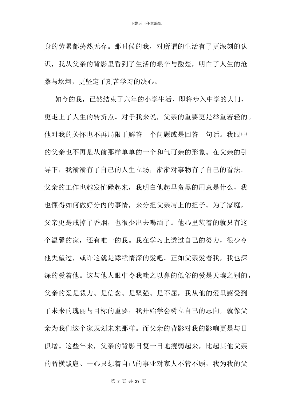 优秀作文;父亲的背影18篇_第3页