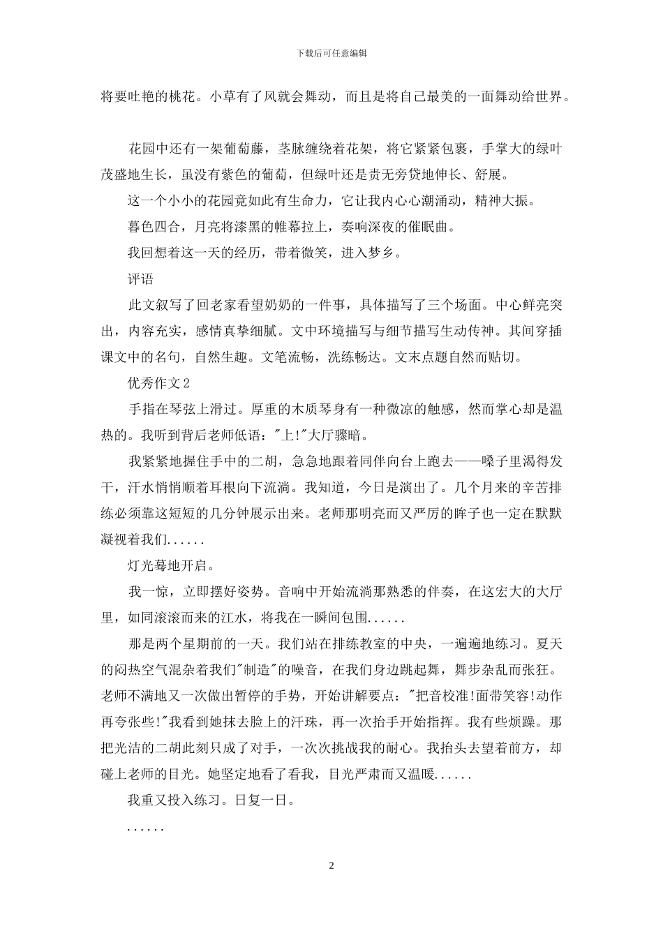 优秀作文带评语_第2页