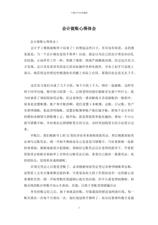 会计做账心得体会
