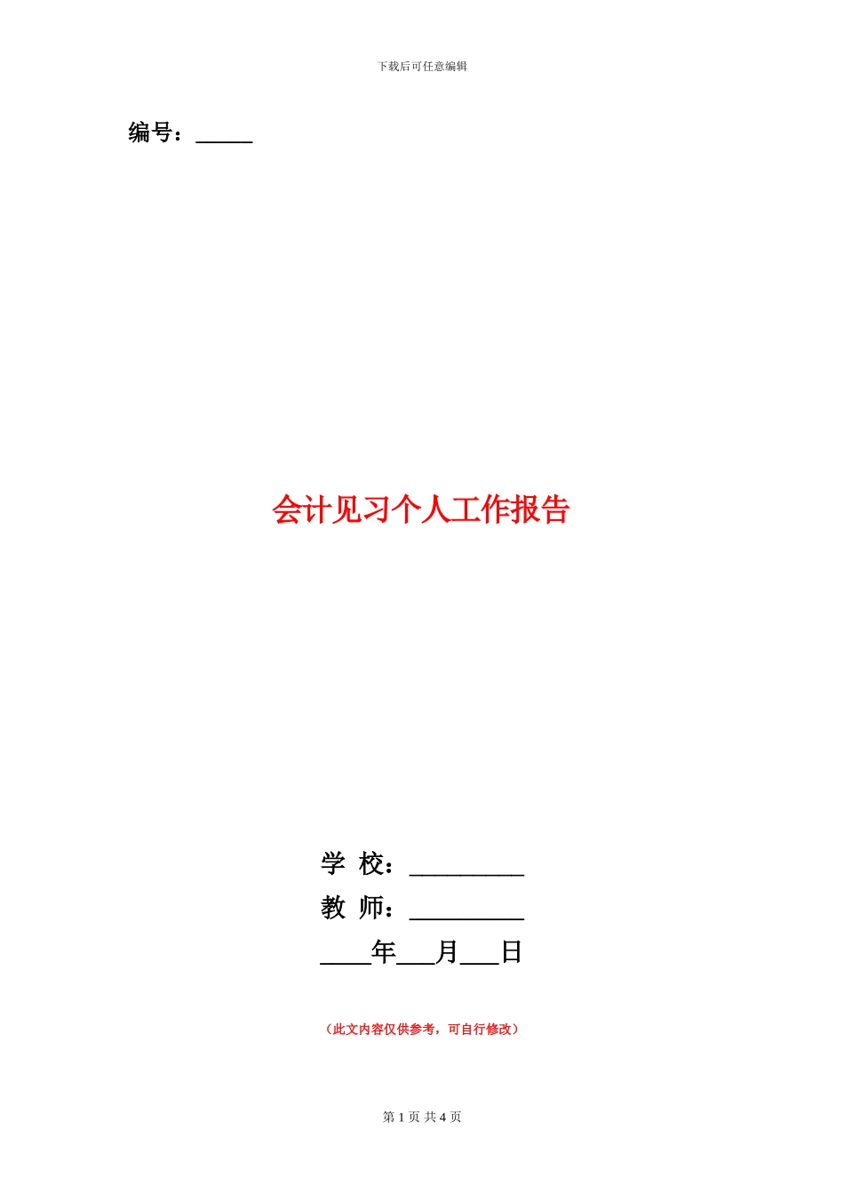 会计见习个人工作报告_第1页