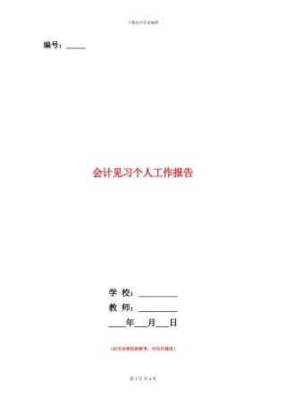 会计见习个人工作报告