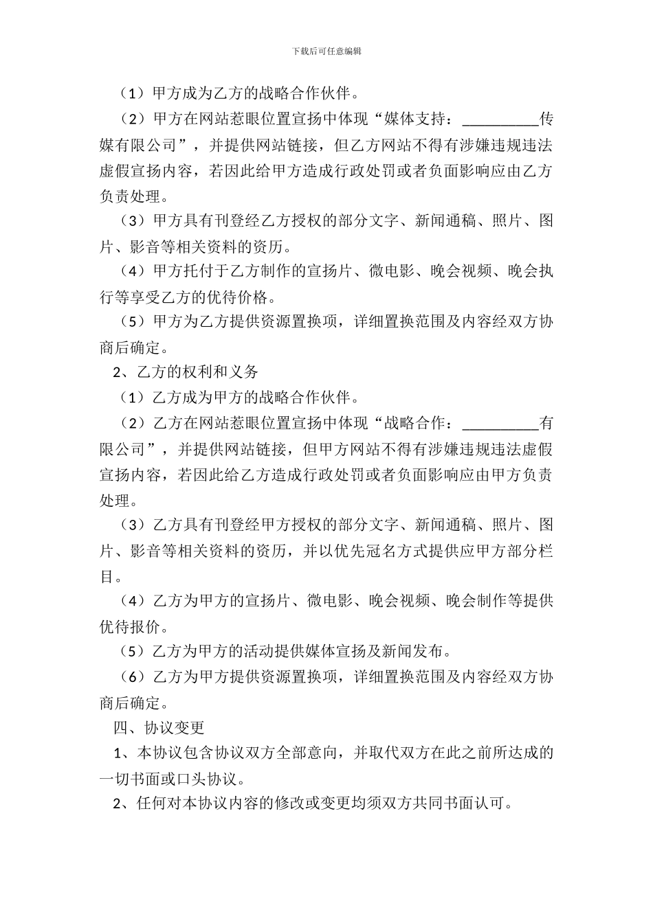 传媒公司合作合同范本最新_第3页