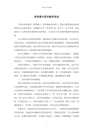 体育课分层次教学尝试