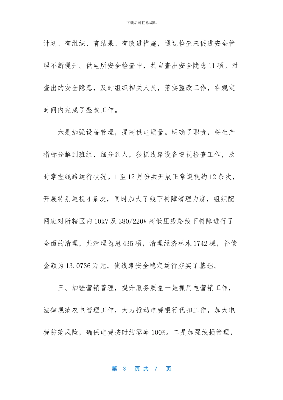 供电所2024年工作总结_第3页
