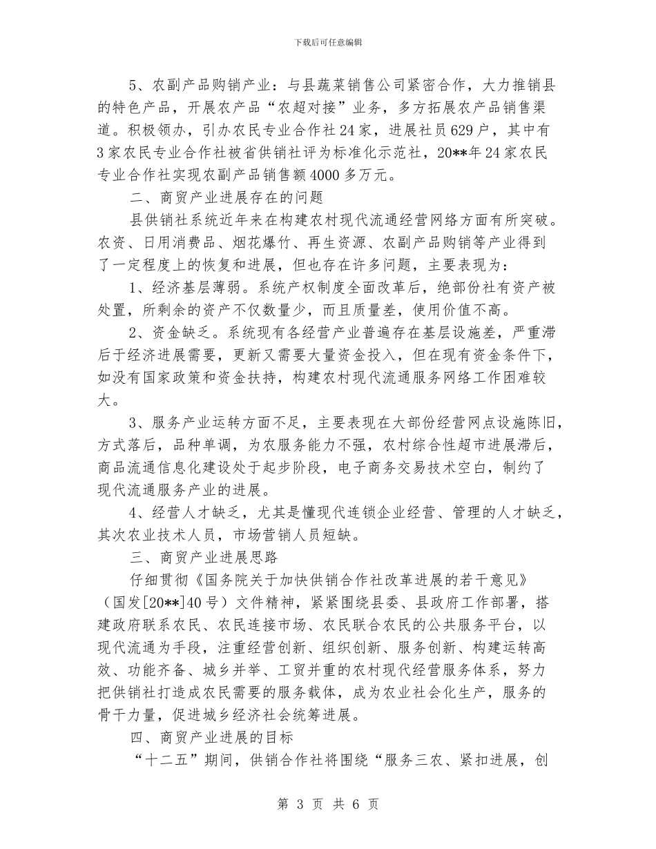 供销社商贸发展情况报告_第3页
