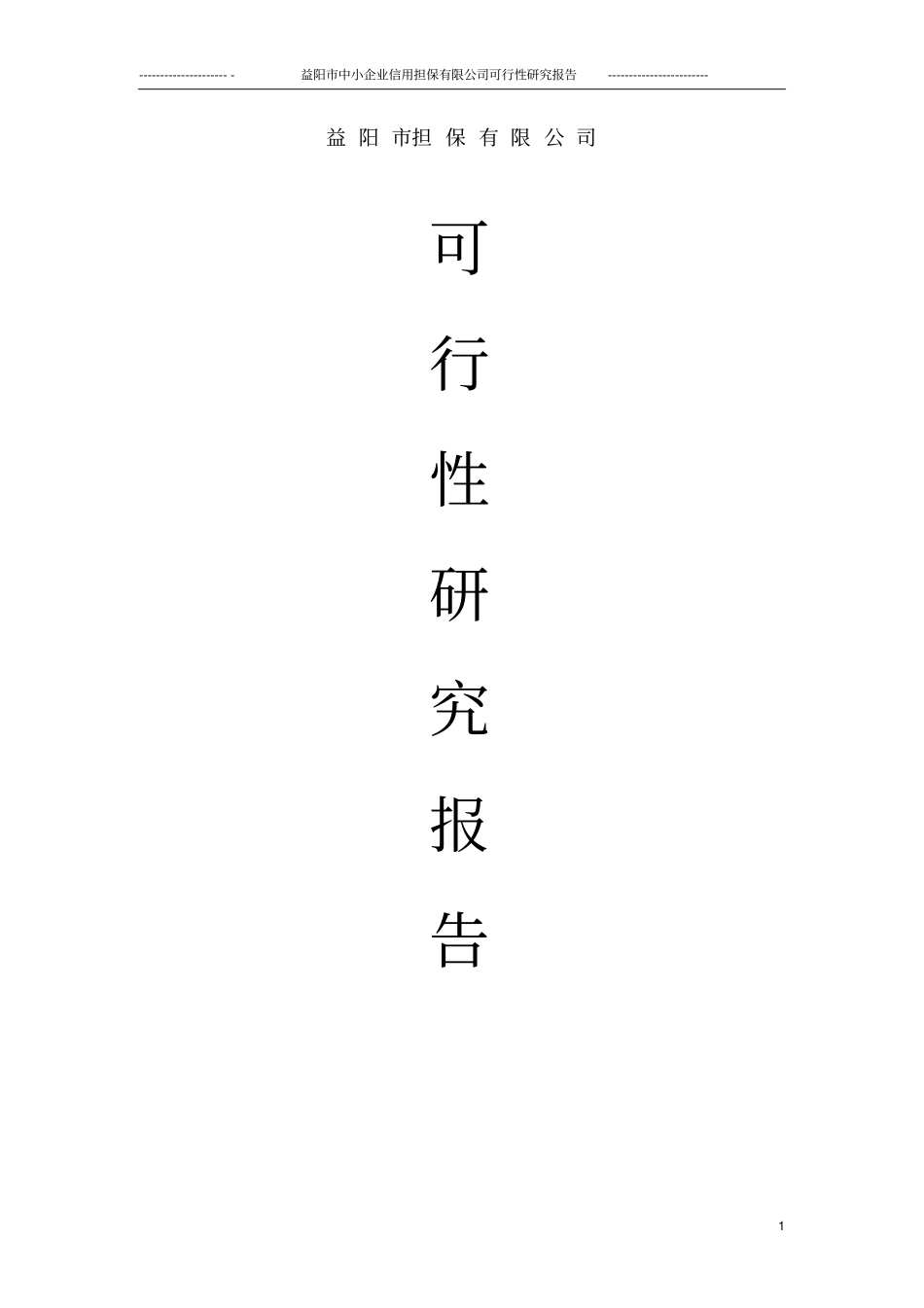 融资性担保公司可行性研究报告_第1页