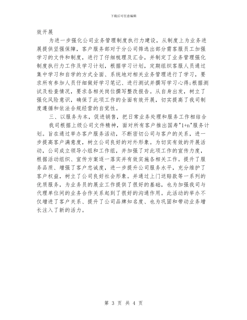 保险客服个人年终总结格式_第3页