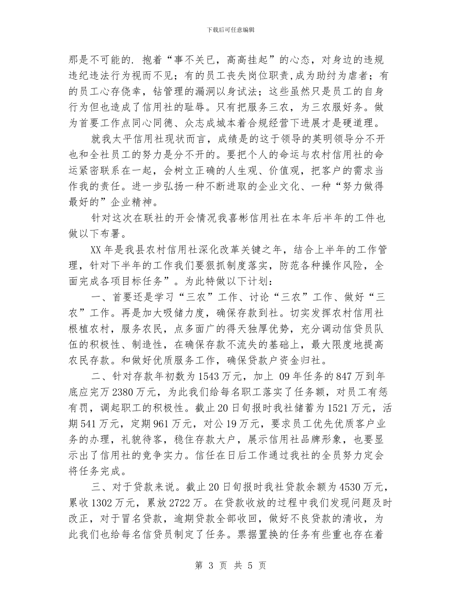 信用社下半年工作计划整改措施_第3页