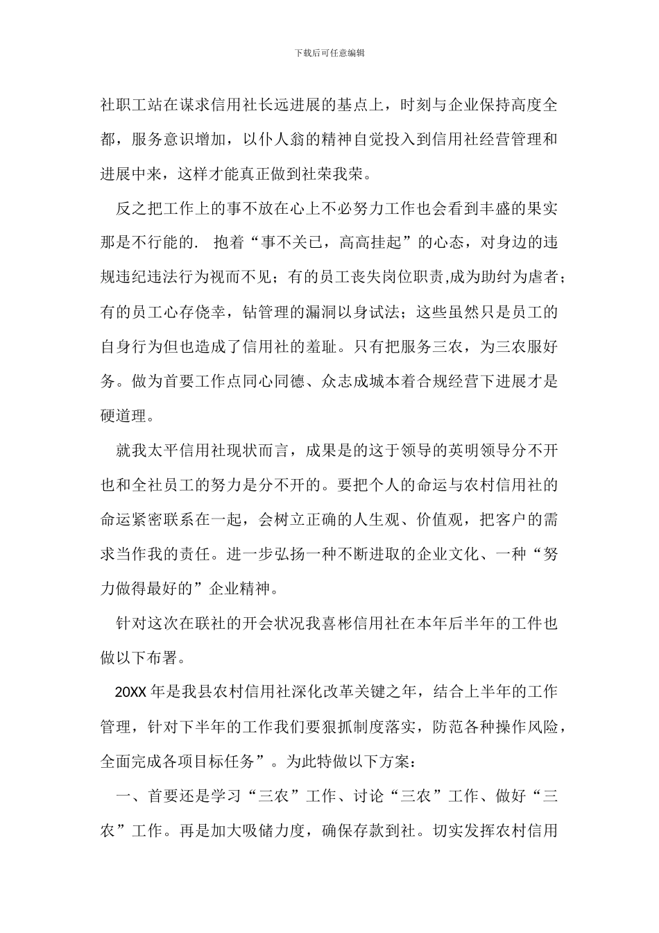 信用社下半年工作计划整改措施_第2页