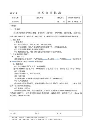 螺杆洞封堵技术交底