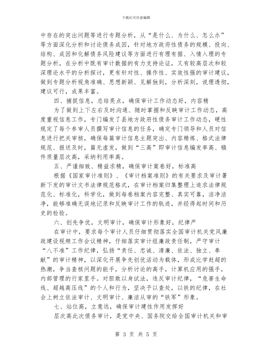 债务审计小组组长先进事迹材料_第3页