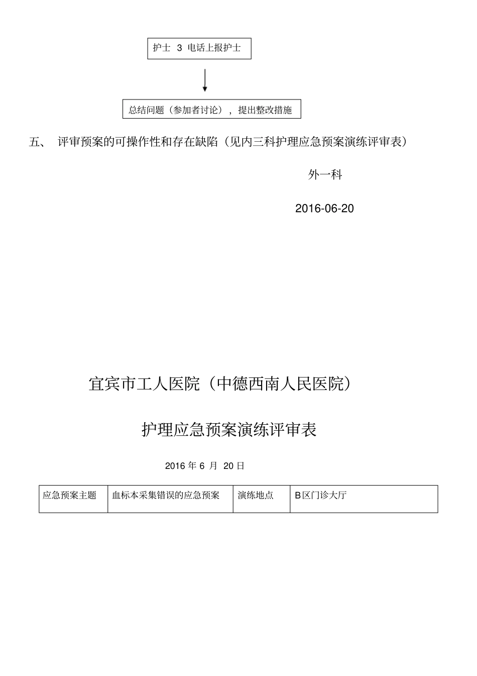 血标本采集错误应急演练方案外_第3页