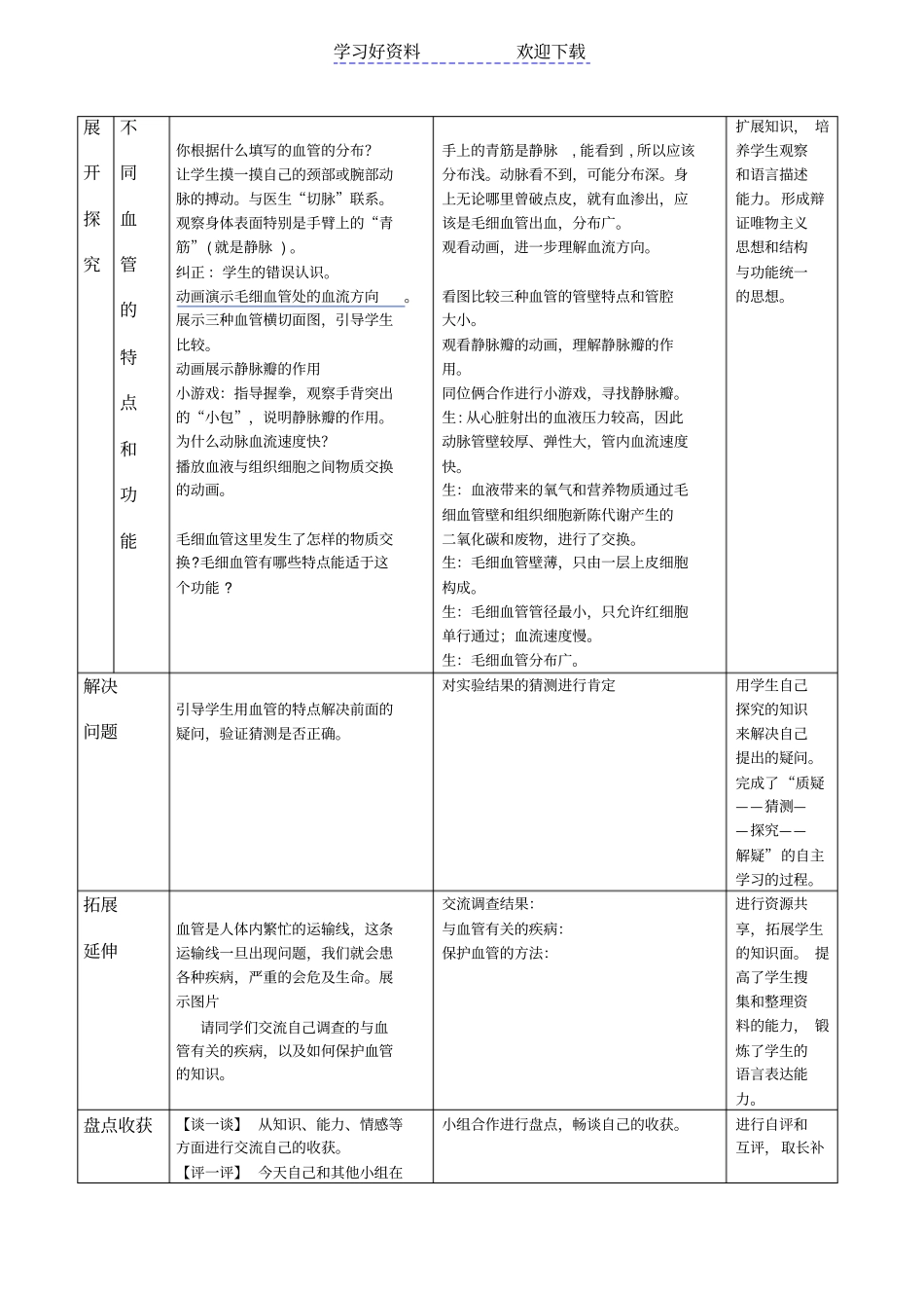 血流的管道血管教学设计_第3页