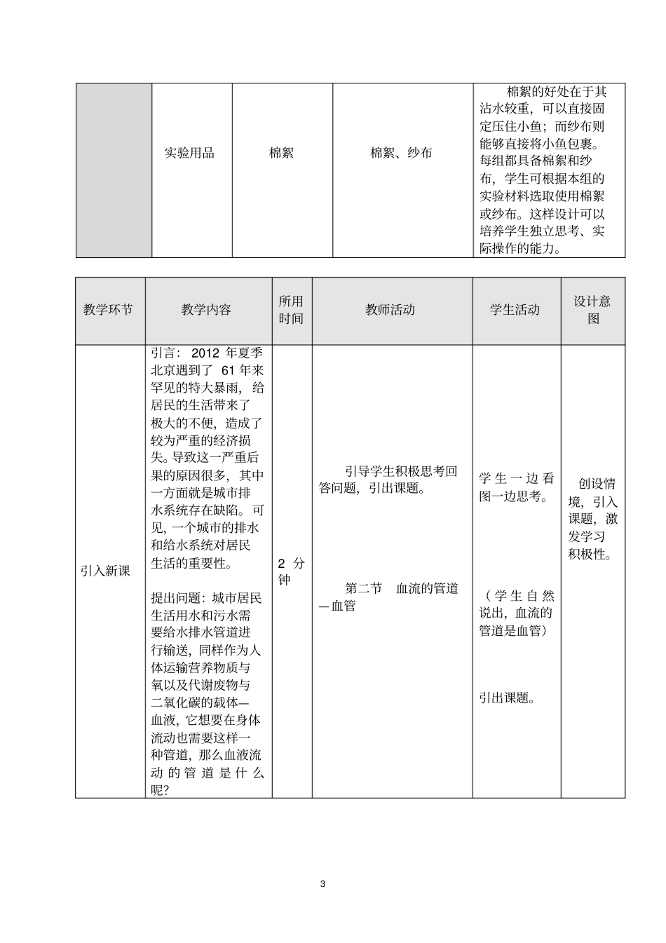 血流的管道—血管教学设计分析_第3页