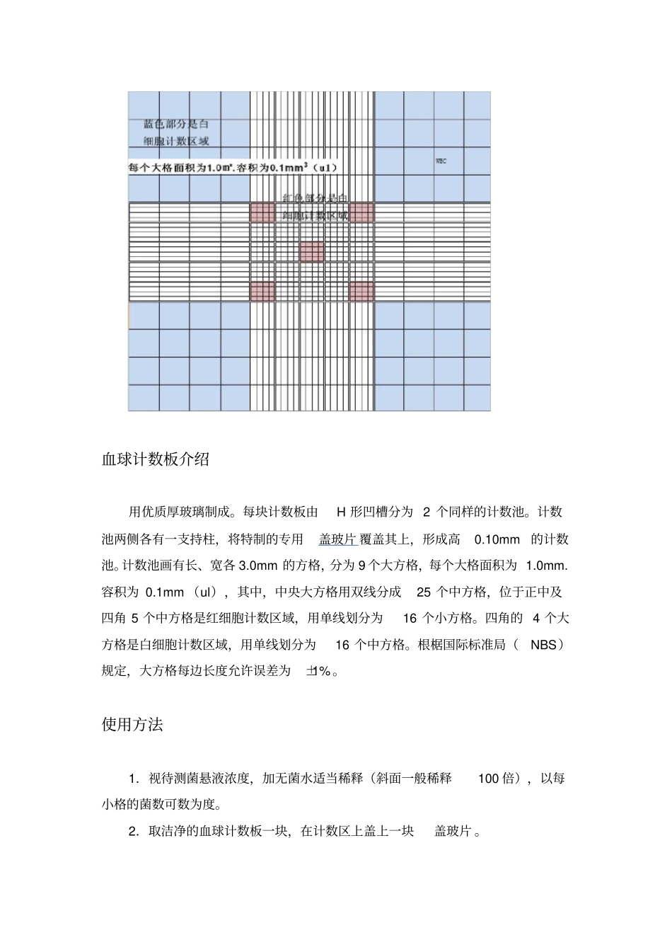 血球计数板使用方法_第1页