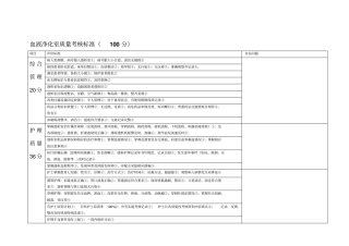 血透室质量考核标准