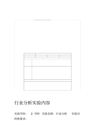 行业分析试验内容