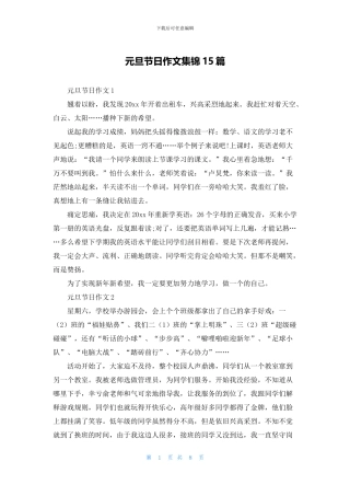 元旦节日作文集锦15篇